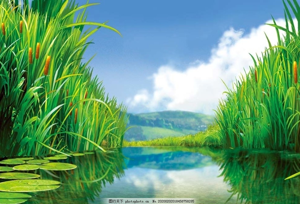 小河两边图片 风景漫画 动漫卡通 图行天下素材网