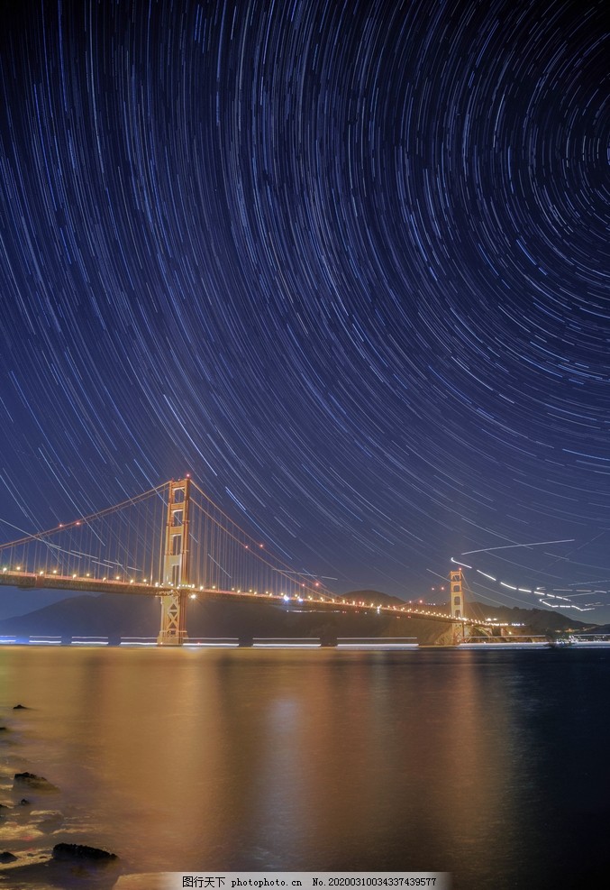 夜空星轨城市风景图片 其他 自然景观 图行天下素材网