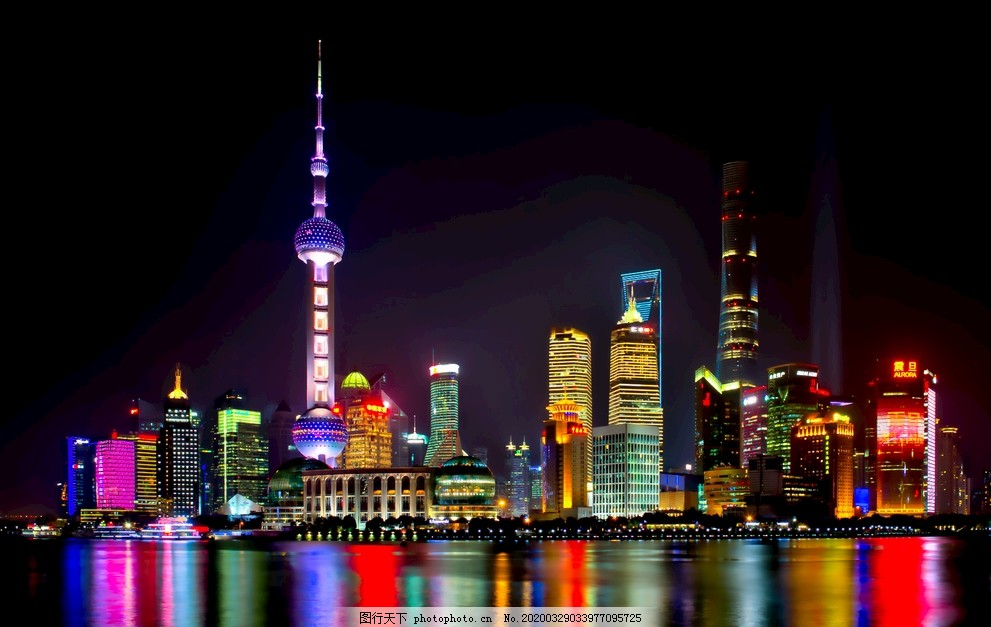 夜晚的上海图片 旅游摄影 自然景观 图行天下素材网