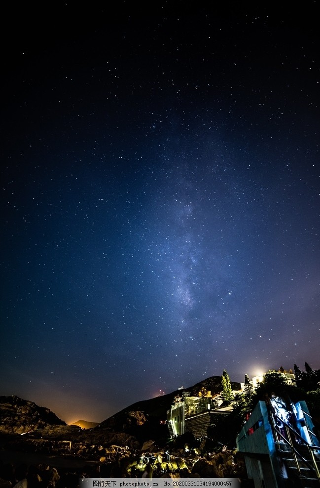 大自然晚上夜景星空图片 自然风景 自然景观 图行天下素材网